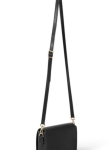 Leather Gold Tone Bag - Black